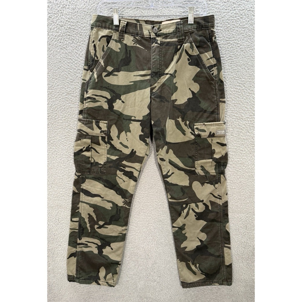 Wrangler Pants Mens 30x30 Camouflage Relaxed Fit Cargo‎ Fleece Lined Outdoors